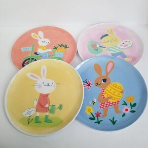 Spritz Melamine Set Of 4 Spring, Summer Rabbit 10" Dinner Plates